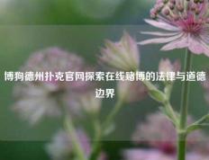 博狗德州扑克官网探索在线赌博的法律与道德边界