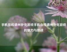 手机在线德州扑克游戏手机在线德州扑克游戏的魅力与挑战