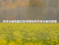 买球光输钱面对足球博彩的买球光输钱困境