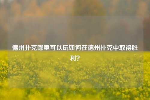 德州扑克哪里可以玩如何在德州扑克中取得胜利？