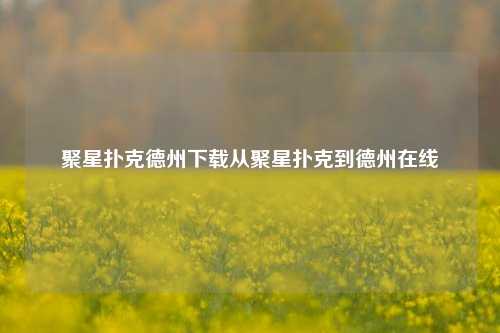 聚星扑克德州下载从聚星扑克到德州在线