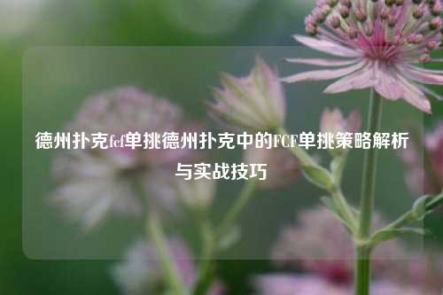 德州扑克fcf单挑德州扑克中的FCF单挑策略解析与实战技巧