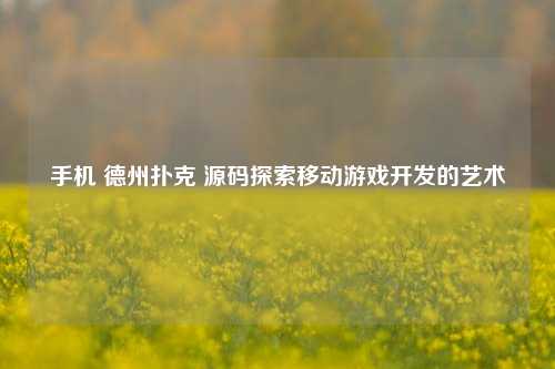 手机 德州扑克 源码探索移动游戏开发的艺术