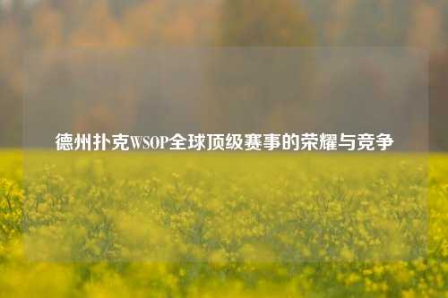 德州扑克WSOP全球顶级赛事的荣耀与竞争