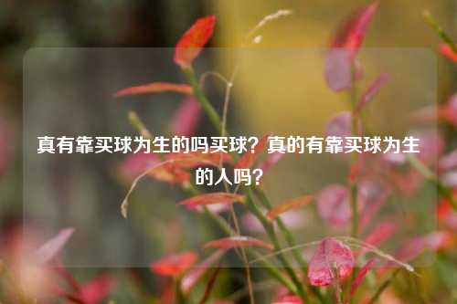 真有靠买球为生的吗买球？真的有靠买球为生的人吗？
