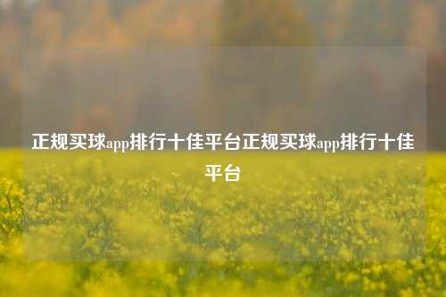 正规买球app排行十佳平台正规买球app排行十佳平台