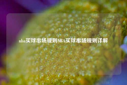 nba买球串场规则NBA买球串场规则详解