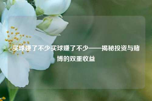 买球赚了不少买球赚了不少——揭秘投资与赌博的双重收益