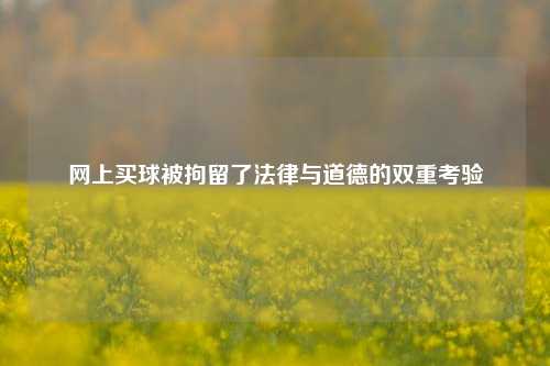 网上买球被拘留了法律与道德的双重考验