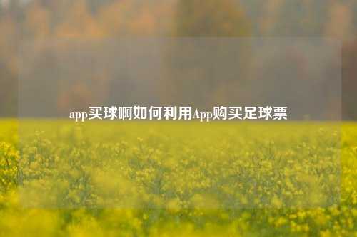 app买球啊如何利用App购买足球票