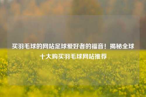 买羽毛球的网站足球爱好者的福音！揭秘全球十大购买羽毛球网站推荐