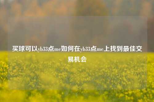 买球可以yb33点me如何在yb33点me上找到最佳交易机会