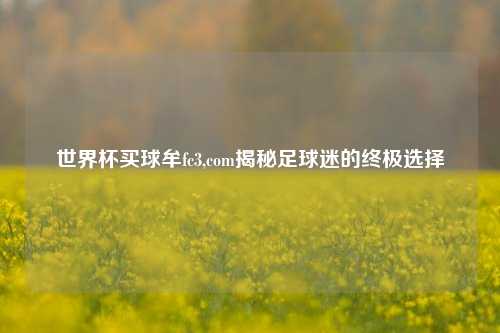 世界杯买球牟fc3,com揭秘足球迷的终极选择