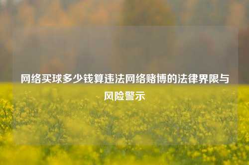 网络买球多少钱算违法网络赌博的法律界限与风险警示