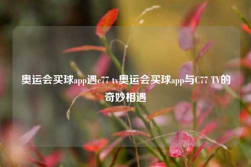 奥运会买球app遇c77 tv奥运会买球app与C77 TV的奇妙相遇