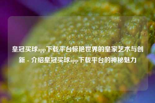 皇冠买球app下载平台惊艳世界的皇家艺术与创新 - 介绍皇冠买球app下载平台的神秘魅力