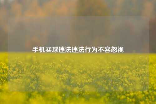 手机买球违法违法行为不容忽视